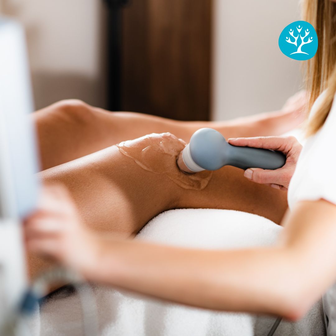 Terapia con ultrasuoni per trattare lesioni muscolari e infiammazioni.