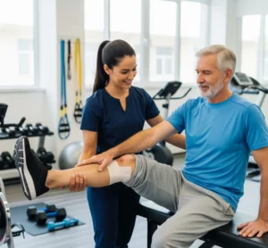 Riabilitazione post-operatoria con fisioterapista specializzato in recupero funzionale